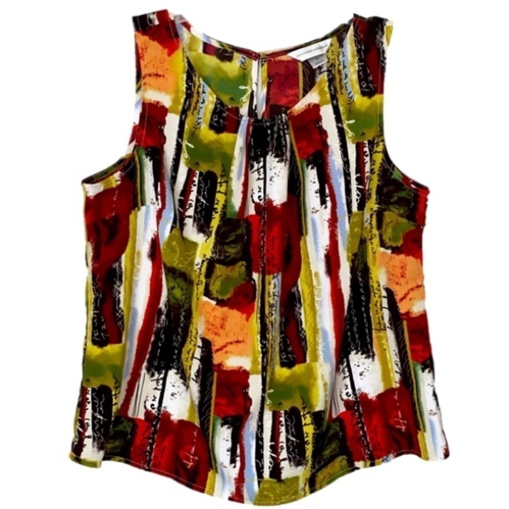 CHRISTOPHER & BANKS Sleeveless Top Blouse Loose Fit Multicolor Women's Size M